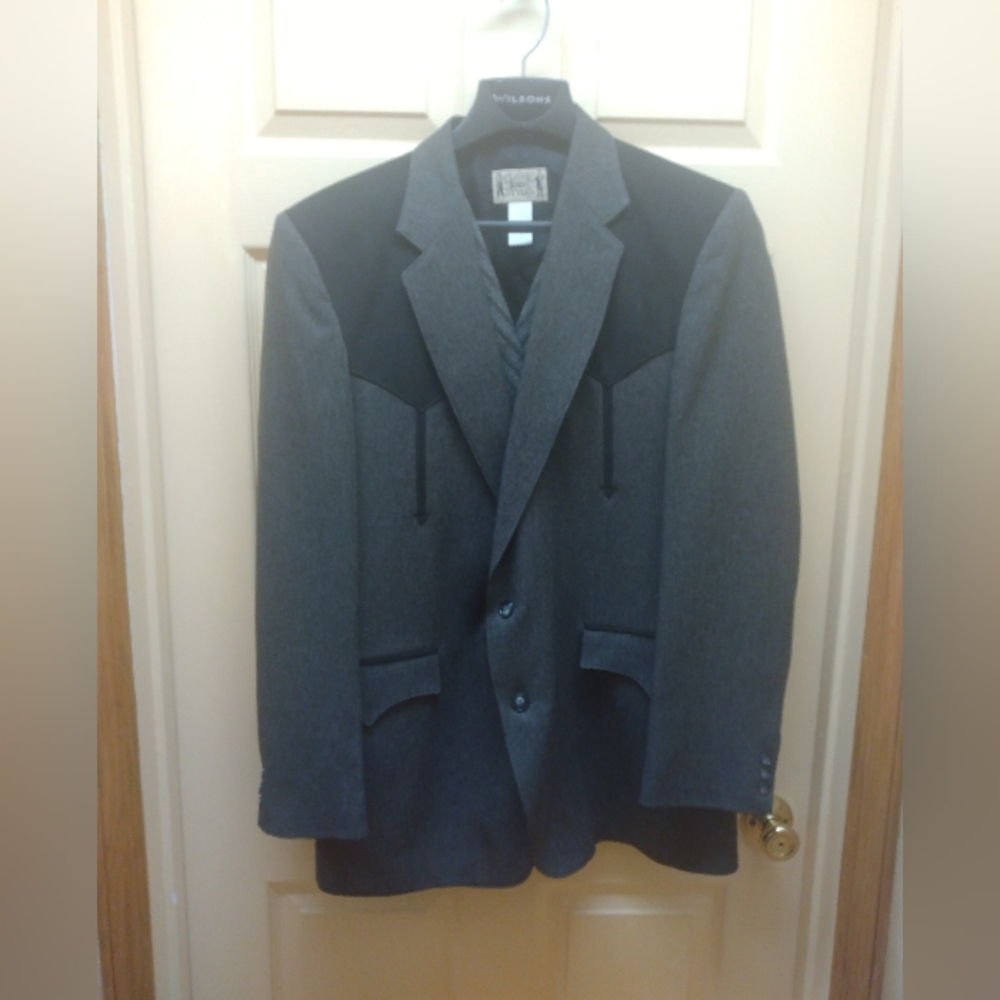 Gray and Black Western Blazer
